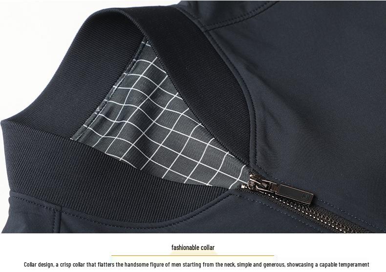2026 Spring Men's Stylish Business Casual Baseball Collar Jacket - Elegant & Versatile Solid Color Top