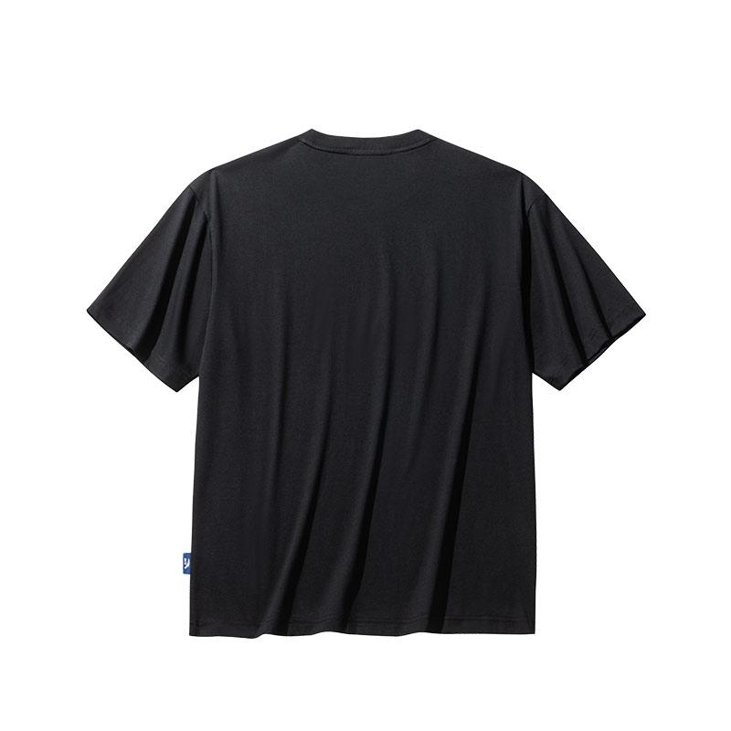 Anta Bequemes Atmungsaktives Basic Rundhals Logo T-Shirt Herren Oberteile Schwarz 972528119-4