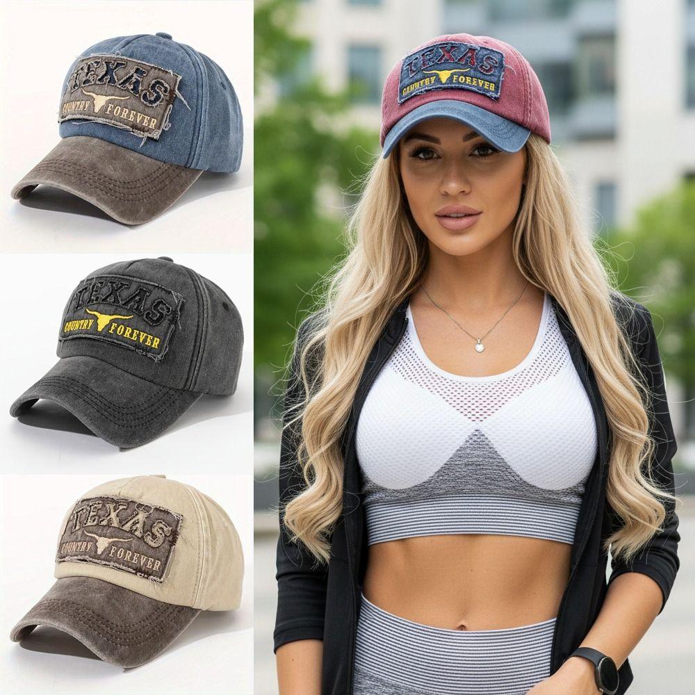 Washed Cotton Embroidery Baseball Cap Visor Sunscreen Hats Vintage Casquette  For Man Women Unisex