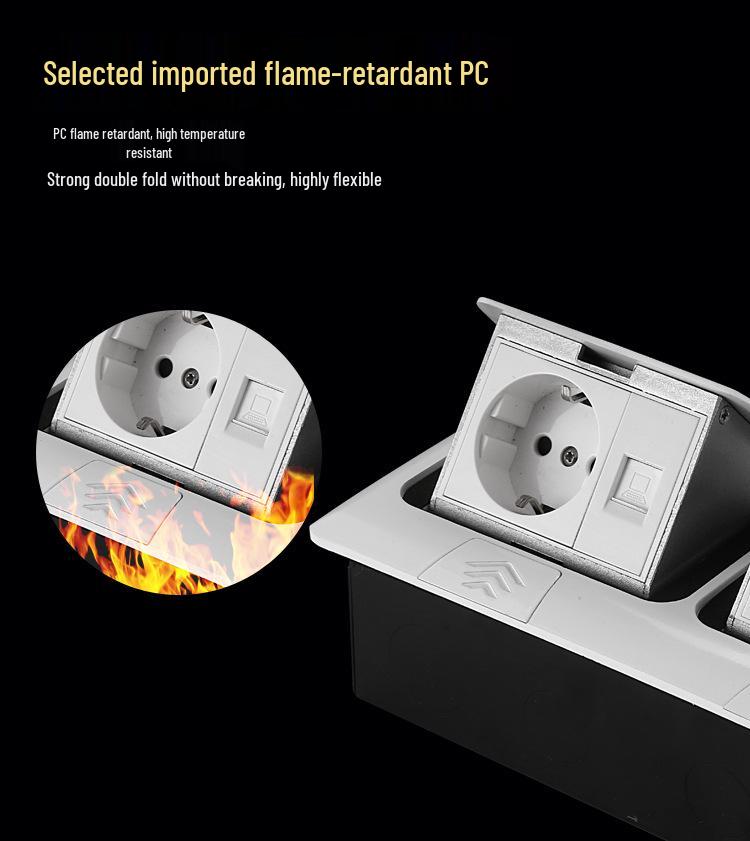 Multimedia Pop-up Floor Socket with German Standard Power Strip