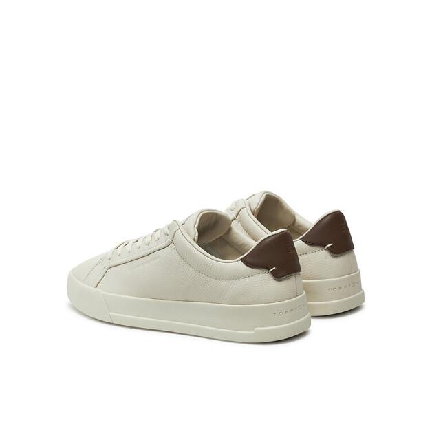 Мужские кроссовки Tommy Hilfiger Th court best tumbled lth fm0fm05324 бежевые
