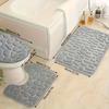3-Piece Luxury Coral Fleece Bathroom Mat Set, Non-Slip, Quick Drying, Water Absorbent, Machine Washable, Polyester