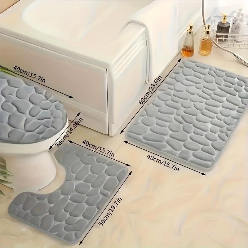 

3-Piece Luxury Coral Fleece Bathroom Mat Set, Non-Slip, Quick Drying, Water Absorbent, Machine Washable, Polyester W60H190(CM)-1 Pcs