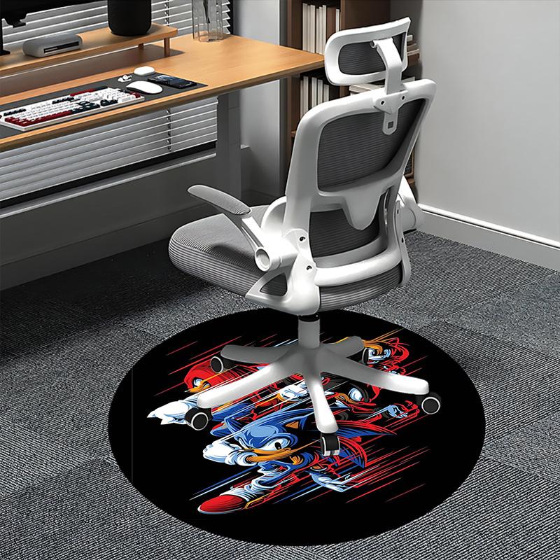 

Sonic the Hedgehog,Tails Chair mat Round Rug-Office carpet, Machine Washable, Non-slip, Suitable for Living Rooms, Bedrooms, Entryways, and 80cm by 80cm