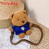 Cartoon Bear Plush Mini Sling Bag With Inner Pocket For Teens Streetwear Fashion