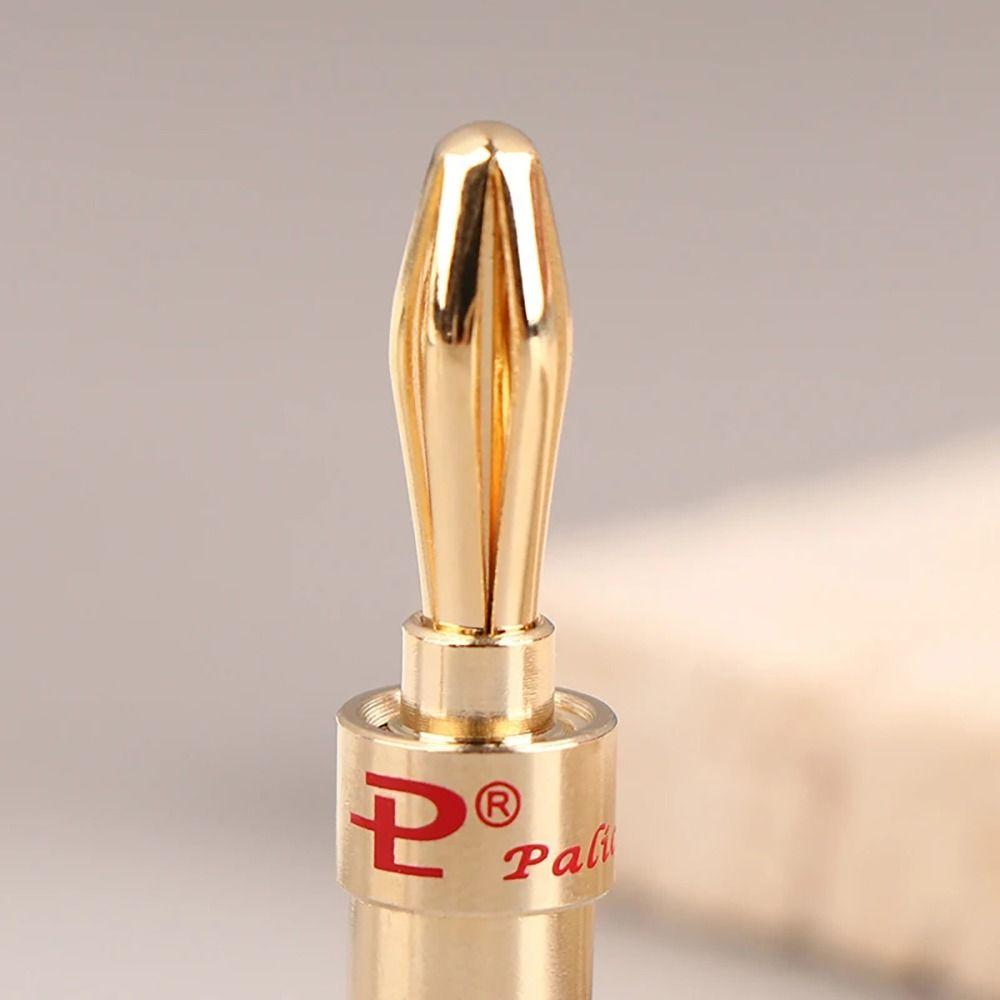 2Pcs Musical Speaker Cable Audio Connector Adapter Gold-plated Copper Audio Banana Connectors