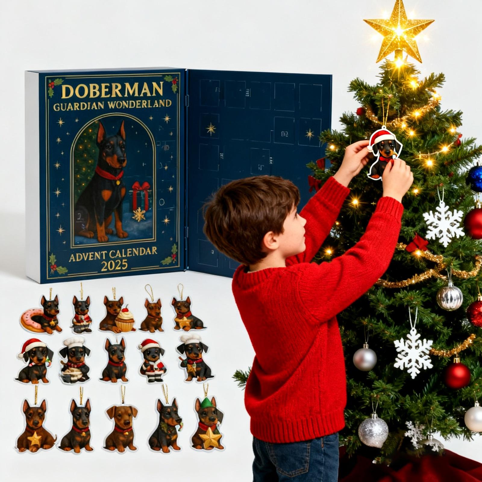 

2D Flat Acrylic Mystery Box 24pcs Pendant With Airplane Box Funny Christmas Countdown Calendar One Size