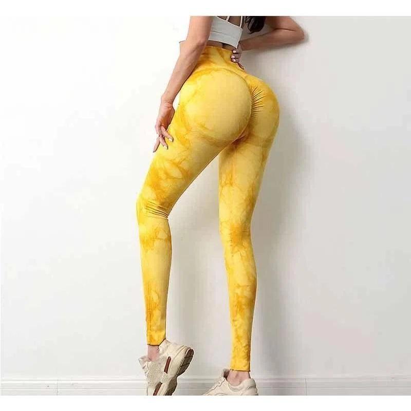 High Waist Tie Dye Butt Lift Quick Dry Fitness Pants Breathable Peach Compression Yoga Pants For Running Training And Workout