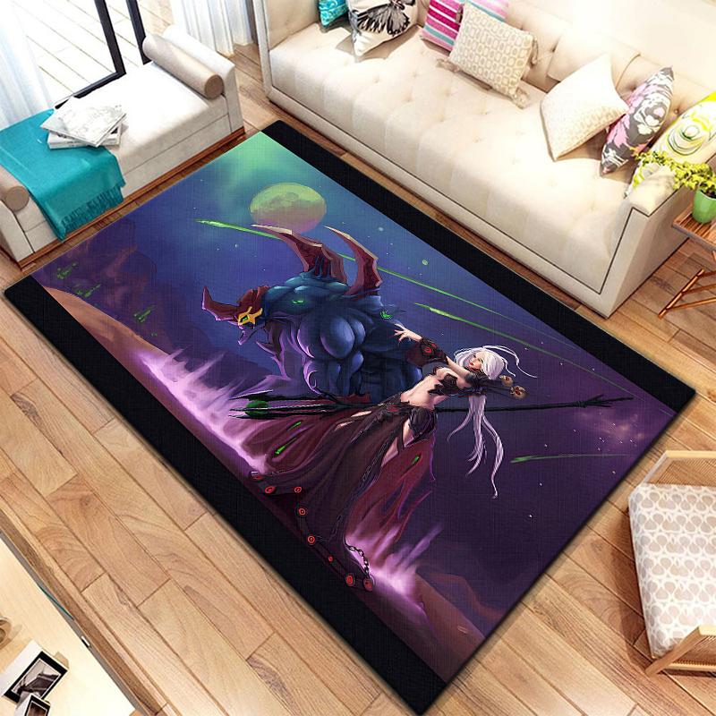 Spiel World of Warcraft Teppich für Wohnzimmerteppiche Camping Stranger Things Picknickmatte Rutschfester E-Sport-Teppich Yogamatte Fans Geschenk