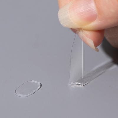 60Pcs Elliptical Traceless Double-Side Adhesive Tape Gel For False Nails Display Stand Ultra-Thin Soft Jelly Glue Sticker