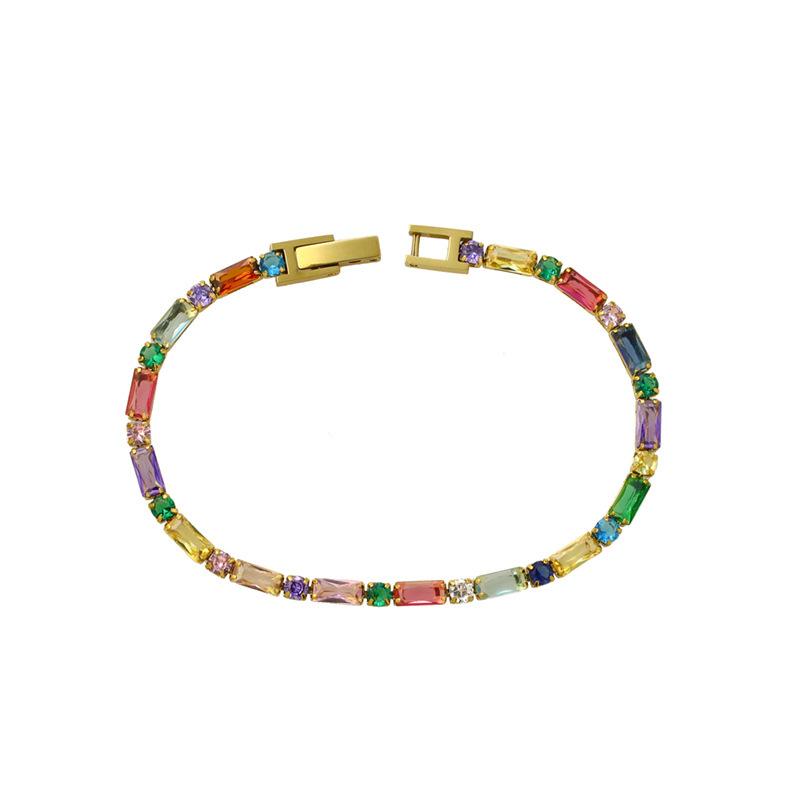 Light Luxury Girls Titanium Steel Colored Diamond Gold Bracelet Does Not Fade, Light Luxury High-End Stainless Steel Jewelry