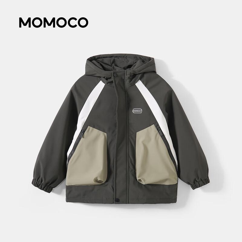 MOMOCO Boys' Hooded Color-Block Padded Winter Windbreaker