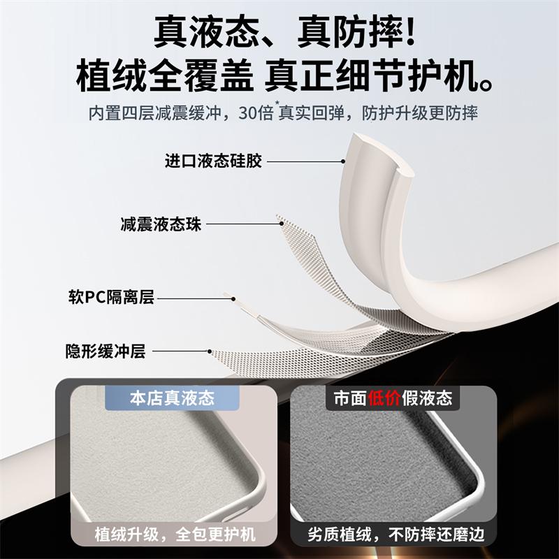Case For Vivo V70 5G Case Luxury Liquid Soft Silicone Comfortable Feel Built In Flocking Cover Shockproof Bumper
