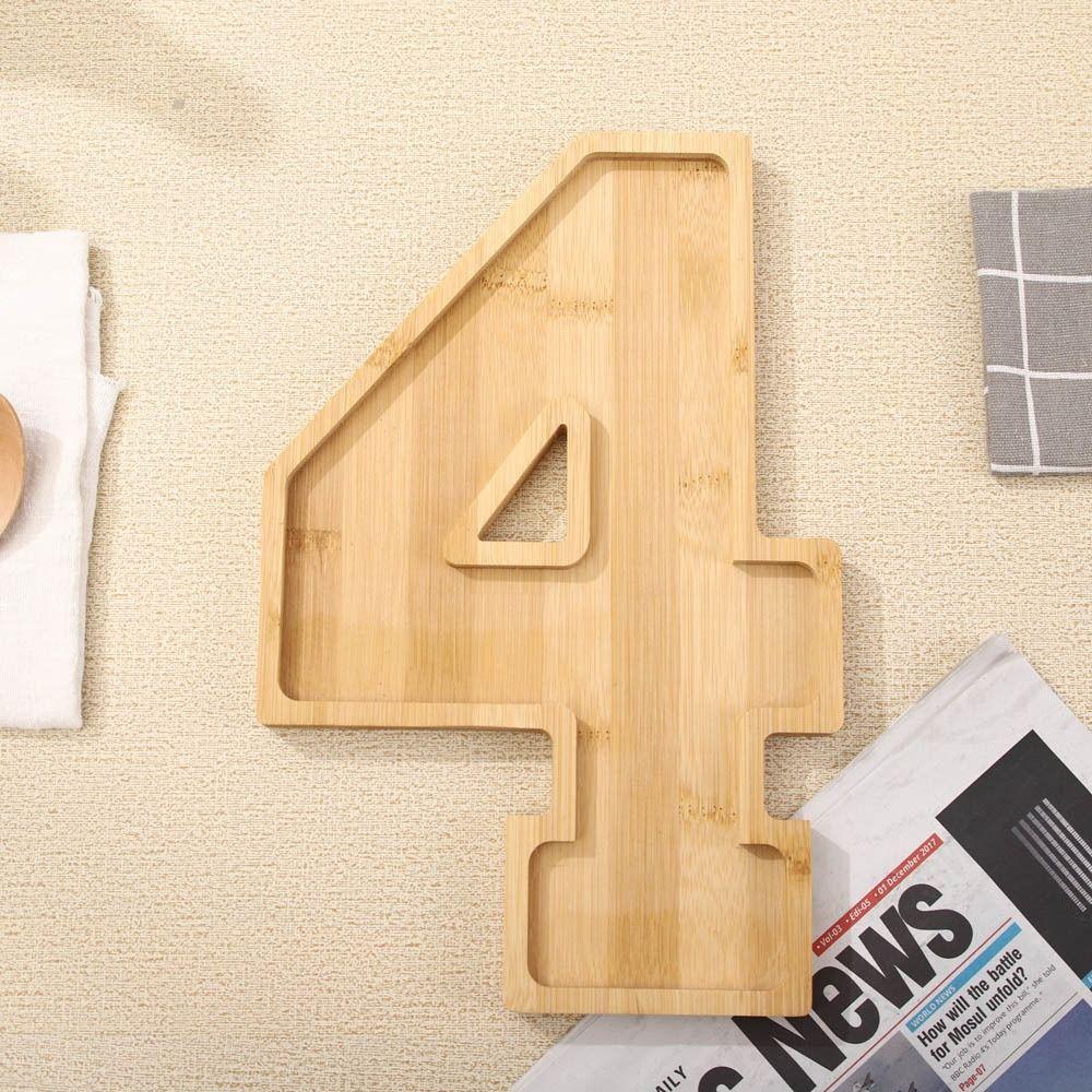 Fillable Wooden Number Charcuterie Board Decorative Food Platter Serving Trays  for Home