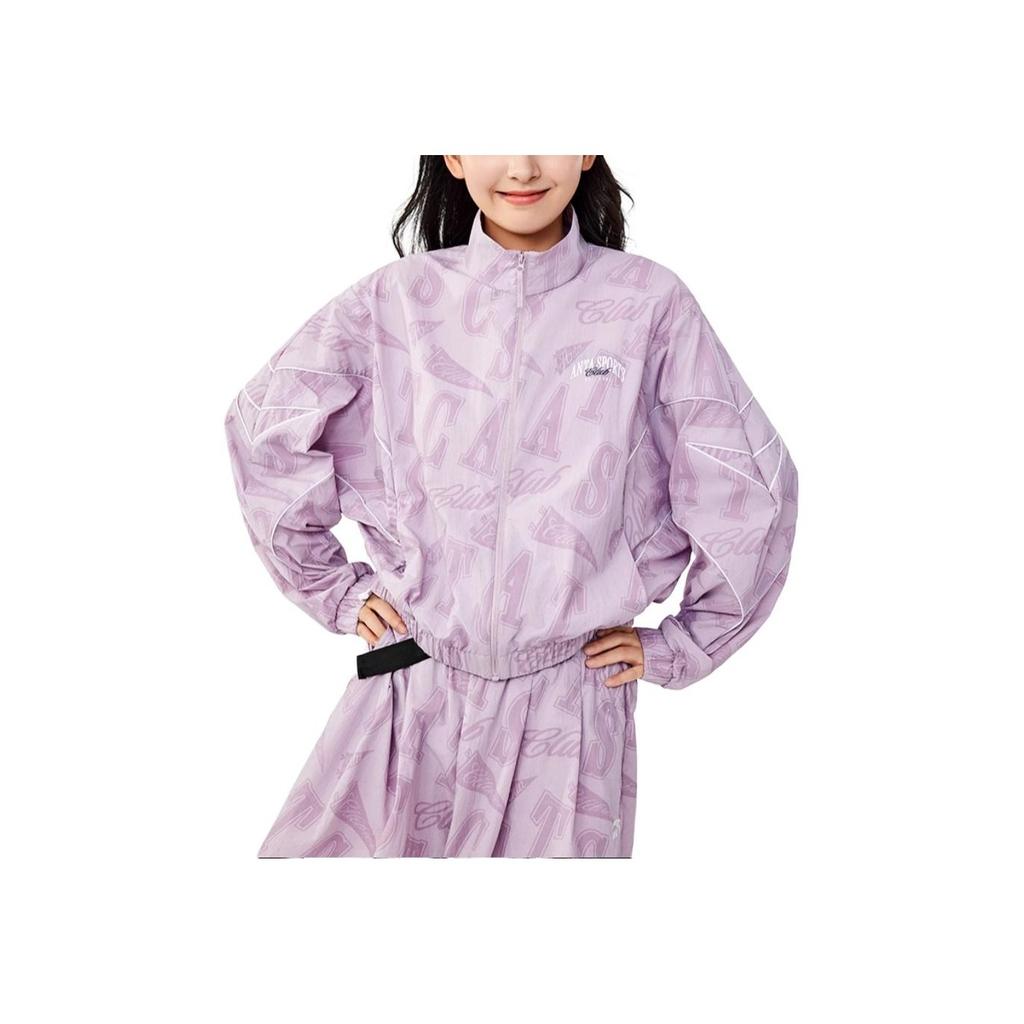 Anta Full Print Outdoor Breathable UV Protection Sun Protection Clothing Women Outerwear Gray Purple 162438609-2