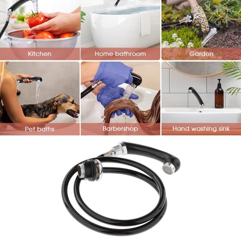 Bathroom Faucet Connector Water Sprayer Handheld Showerhead Shampoo Bowl Sprayer Head with Hose Easy To Install