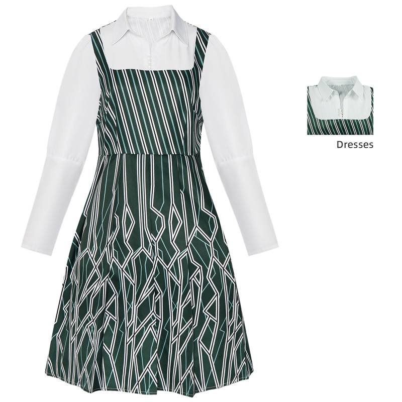 

One Wicked Part Cosplay Costume Dresses Trench Coat Halloween Party Dress Up Nessarose,M