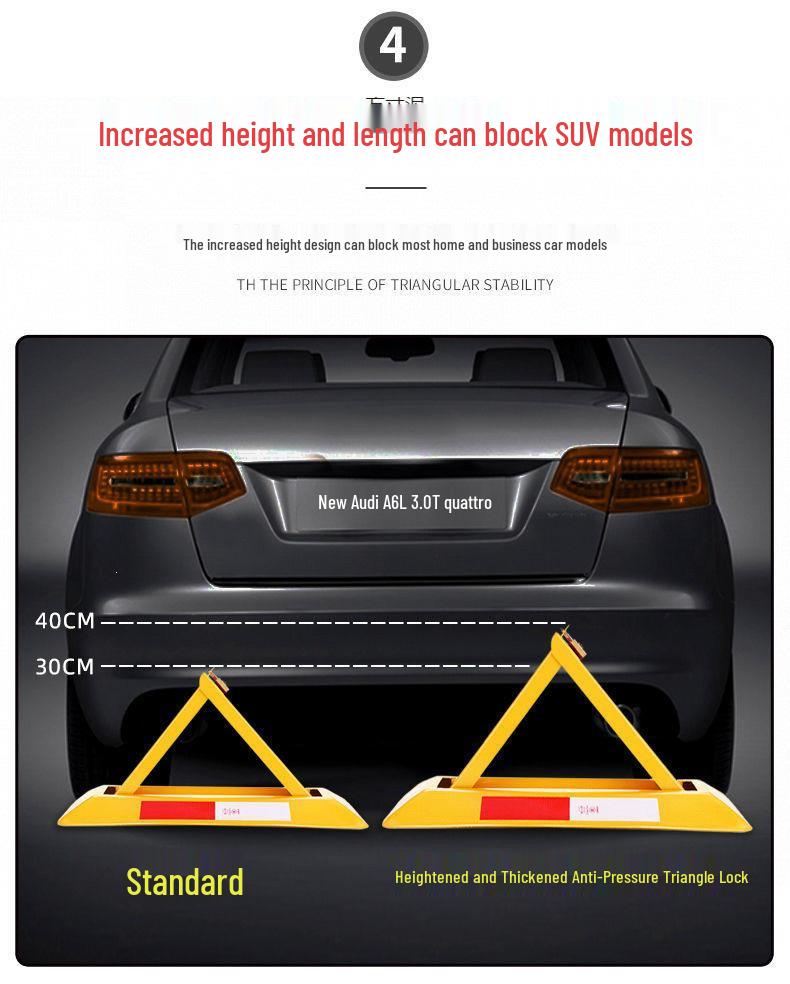 Heavy-Duty Triangle Parking Space Lock - Anti-Collision, Pressure-Resistant Floor Post for Garage