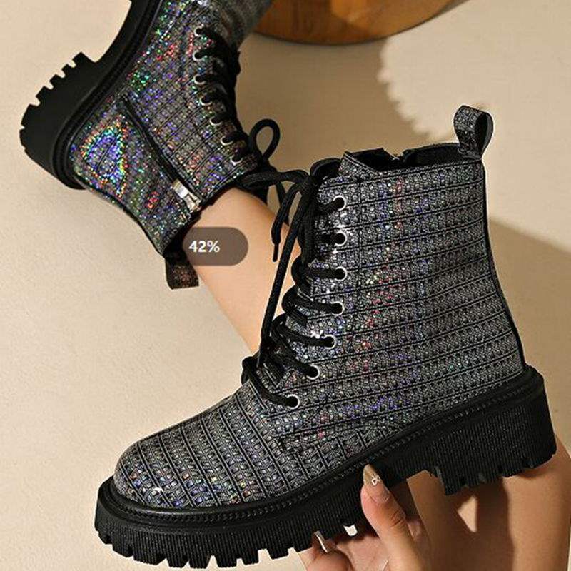 

Skinny Martin boots women s 2025 autumn and winter new thick-soled heightening tide casual versatile British style handsome short boots 42