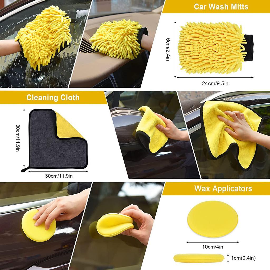 20-Piece Electric Cleaning Brush Set: Car Detailing Tool Kit with Drill Brushes, AC Brush, and Cleaning Gloves.