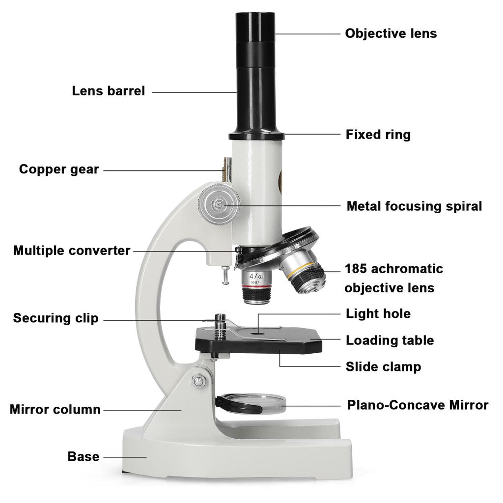 64X 2400X Monocular Optical Microscope School Children Science Experimental Biology Teaching Microscope