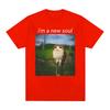 Katze Eule Lustig Meowl Meme Ich Bin Eine Neue Seele T-Shirts Unisex Kleidung Mode Harajuku Kurzarm T-Shirt Baumwolle Übergroße T-Shirts