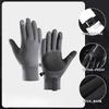 Cycling Gloves Men's Autumn and Winter Outdoor Sports Waterproof Cold Touch Screen Warm Plus Velvet Warm Gloves Bicycle Riding
