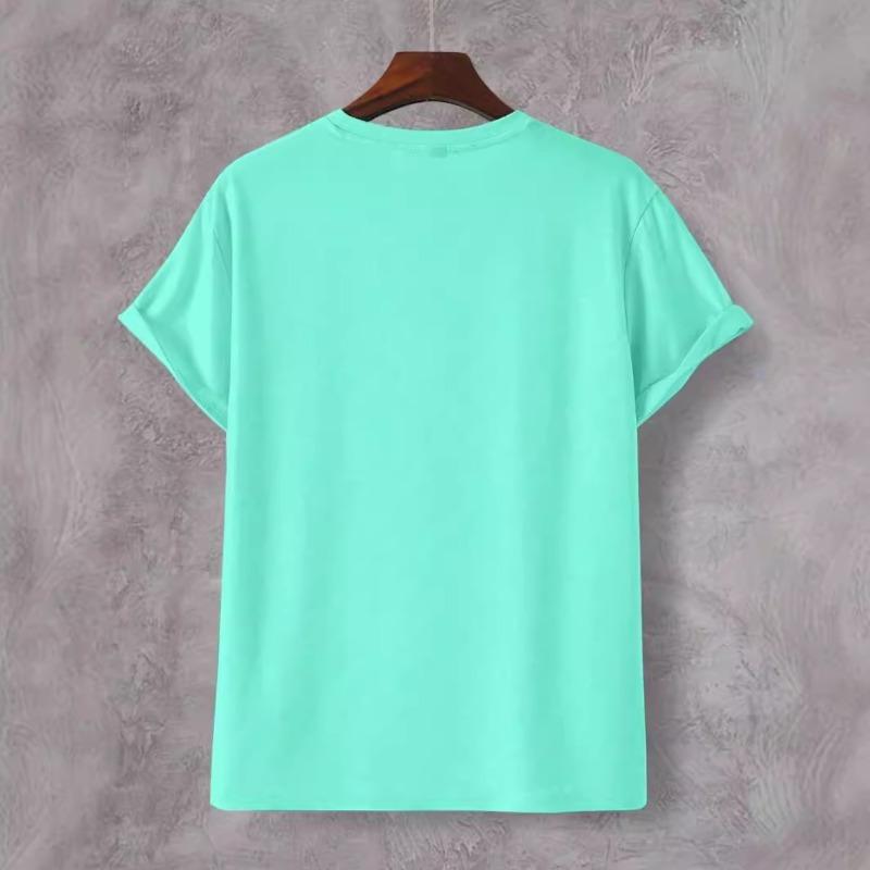 Fashionable Digital Printed Men's Fluorescent Green Mesh Breathable Loose Short Sleeved T-shirt