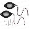 2 Pack Truck LED License Plate Lamp Marker Lamp White Glow 24V Trailer Dump Large Car (Black)
