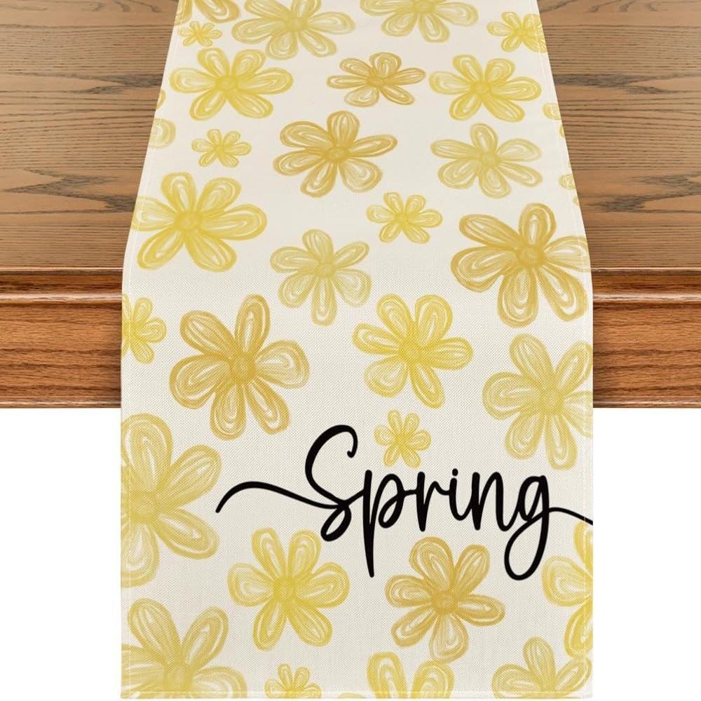 

Floral Pattern Dinning Table Runner Fresh Style Table Flag Wedding Tablecloth Kitchen Decor белый