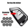 Pegatinas con Emblema de Llave de Coche de 14 mm Accesorios con Logotipo de Llave de Control Automático Para Volkswagen B7 B6 B5 Golf 4 5 6 Polo Passat CC Jetta Mk6 Tiguan Gol Cross Fox Plus