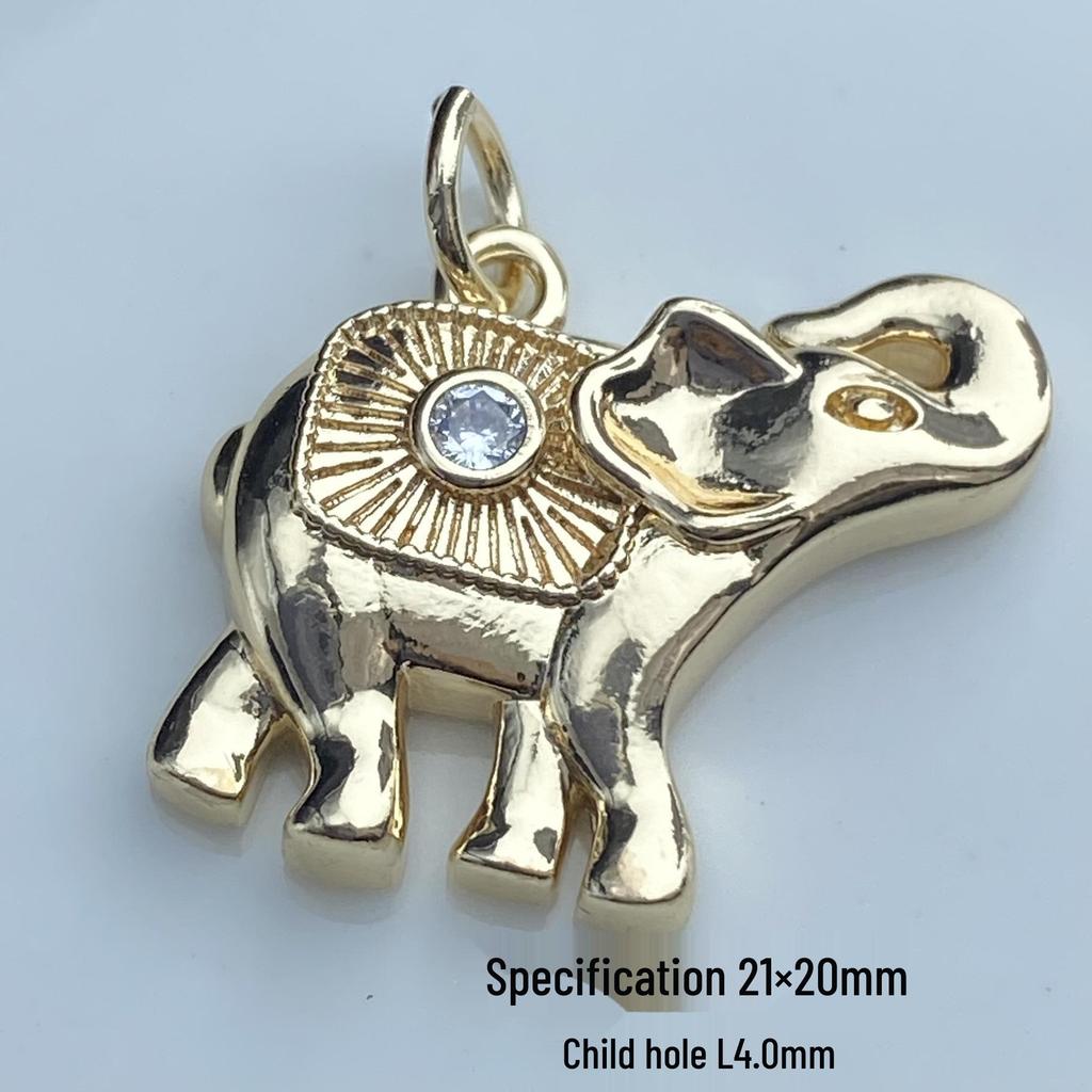 Handmade Antique Bronze Single-Sided Small Elephant Pendant for DIY Jewelry Making
