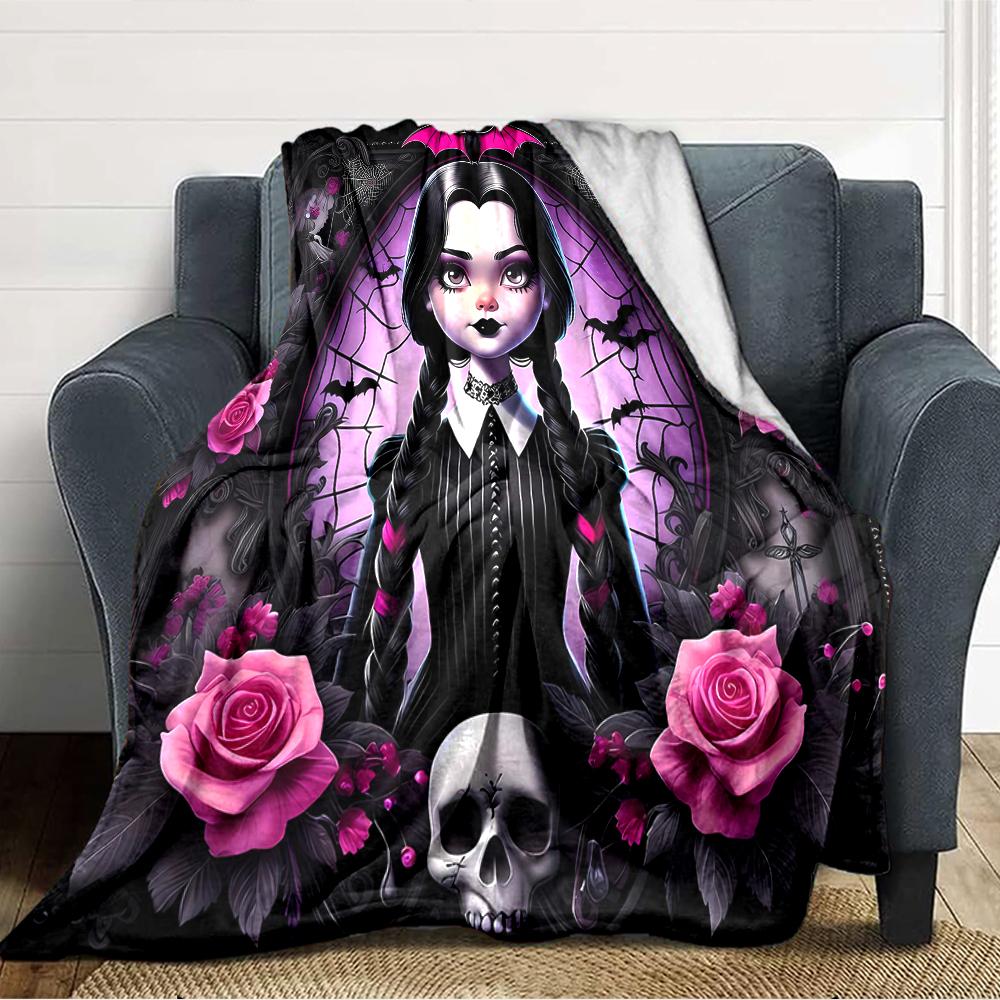 1pc Addams Family Wednesday3 Blanket, Gift, for Men and Women, Soft Blanket, Good for Sofa Bed Couch Travel, Lightweight Flannel Blanket