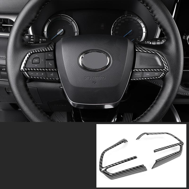 For Toyota Highlander XU70 Refit   2022 Car Carbon Fiber Interior Mouldings Gear Panel Cover Frame Accessories For