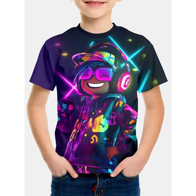 Letní móda Chlapecký trend 3D digitální potisk Tričko Cool Vícebarevné Dětské oblečení pro chlapce 2 až 9 let Dětský top ve stylu anime