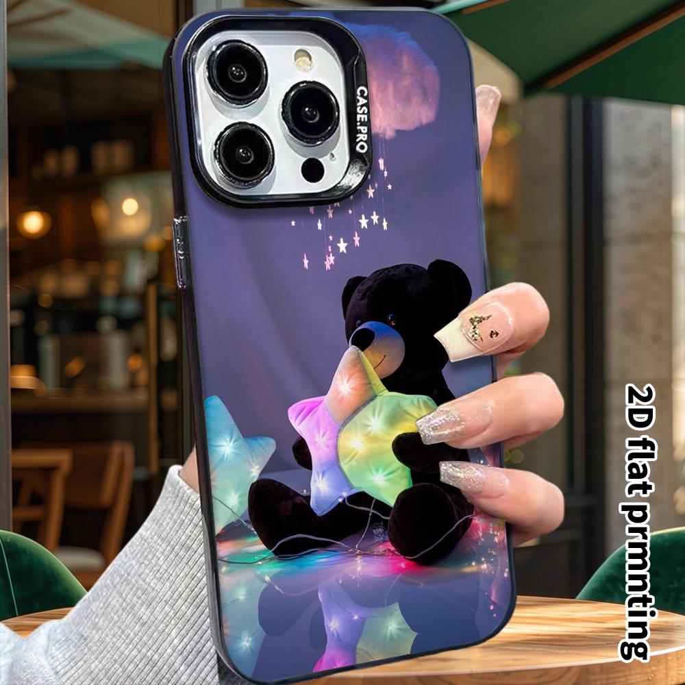 Phone Case: 2D flat, fits iPhone 18 17 16 15 14 13 12Pro protective case, plush little bear, perfect Christmas and Halloween holiday gift