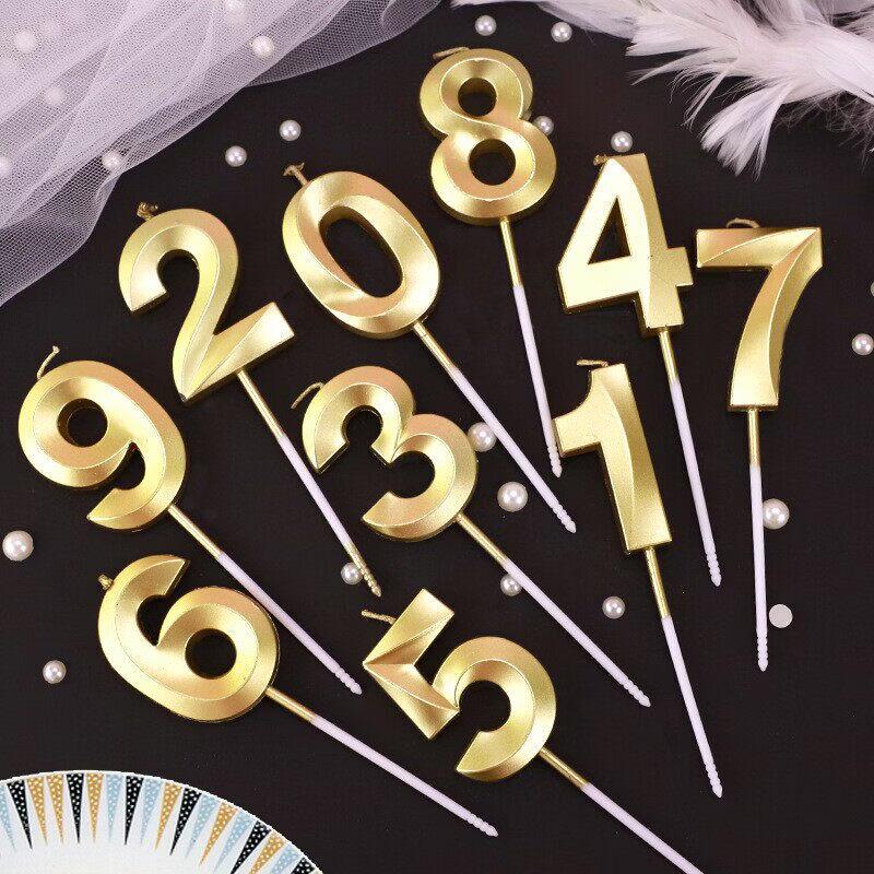 LIEI Golden Number Birthday Cake Topper