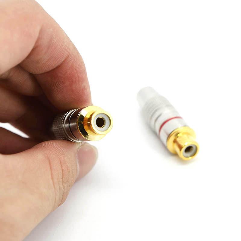 2 Type Gold Plated RCA Male or Female Jack Plug Socket Audio Video Locking Cable Connector Solder Non Solder Solder-Free Adapter