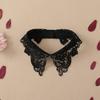 Schwarz Weiß Falscher Kragen Spitze Floral Hochzeitskleid Accessoire Mode Dekoration Kragen