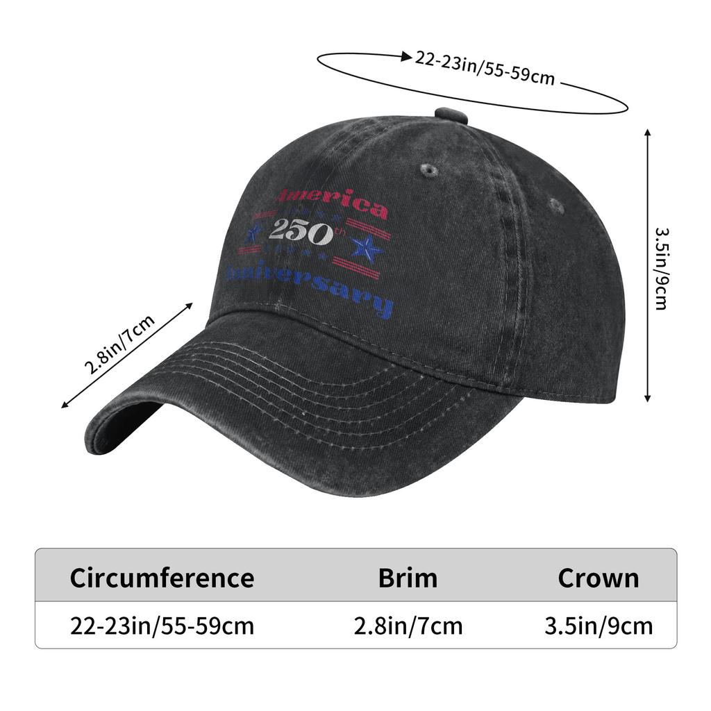 250 Years American Anniversary Wear Baseball Caps Unisex Fashion  Hats Cap Adjustable Trucker Hat