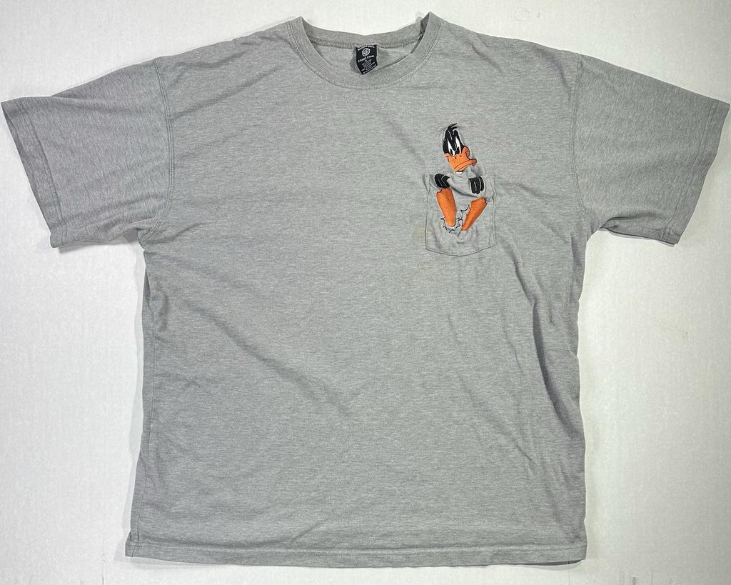 VINTAGE DAFFY DUCK EMBROIDERED POCKET T SHIRT (XL) Unisex T-Shirt