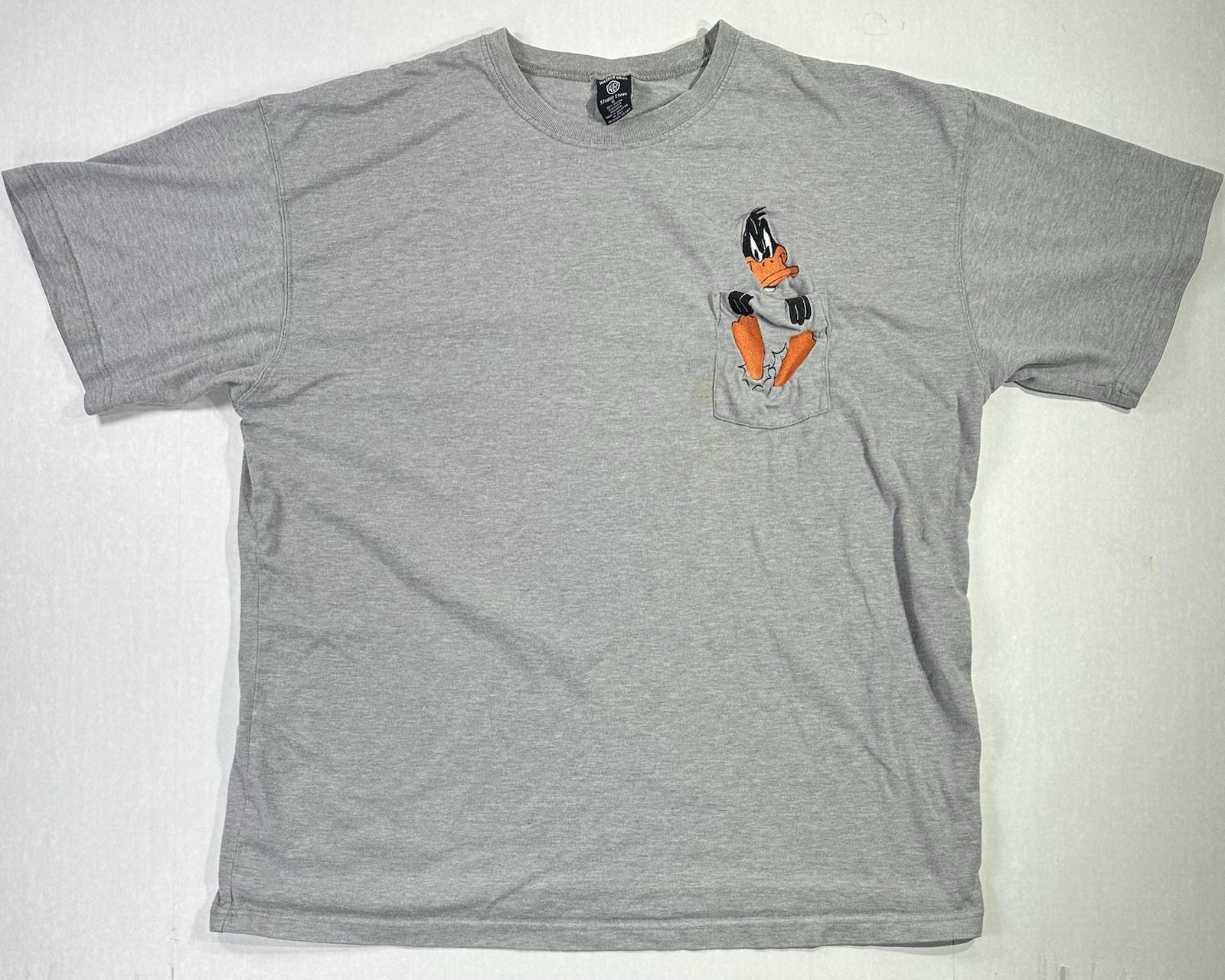 VINTAGE DAFFY DUCK EMBROIDERED POCKET T SHIRT (XL) Unisex T-Shirt XXXXL