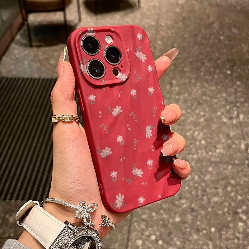 Full Screen Pink Floral iPhone17promax Mobile Phone Case, Suitable for Apple 16promax Fold 15 Matte.