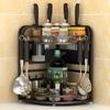 Modern Black Stainless Steel Corner Kitchen Shelf