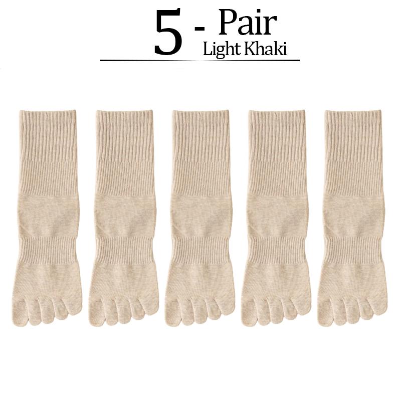 5 Paar/Los Damen Fünf-Zehen-Socken 100% Baumwolle Einfarbig Damen Zehensocken Sport Frühling Herbst Harajuku Zehensocken