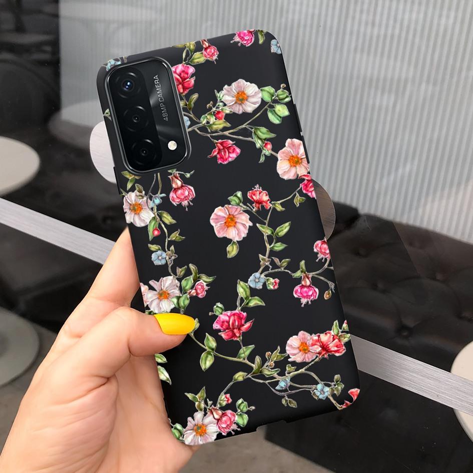 A74 Fodral För OPPO A74 CHP2219 Fodral Lyxigt Fjäder Dinosaurie Daisy Mönster Bakre Skydd För OPPO A74 5G CPH2197 A 74 Mjuk Capa