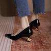 Women Shoes Mid Heel Special-shaped Heels Pointed Shallow Single Shoes Lady Leisure Comfortable Work Shoes 2024 Autumn New Style