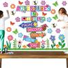56 Piece Adventures In Reading Bulletin Board Classroom Decoration Flower Signpost Paper Cutouts Supplies Colorful Floral Bulletin Board Decorations