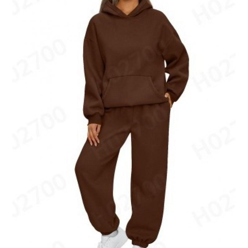 2025 Autumn/Winter Women's 2-Piece Casual Hooded Sweatshirt and Long Pants Tracksuit
