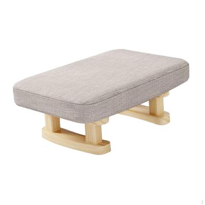 Reposapiés Otomana con Patas de Madera Maciza Taburete Descanso Acogedor para el Hogar